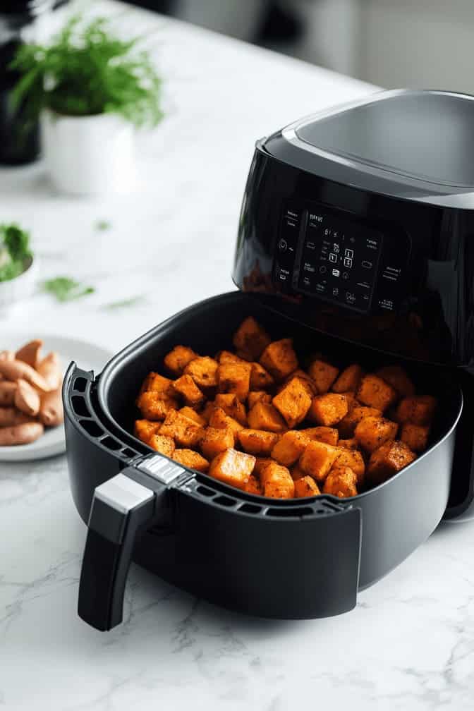 Air Fryer Chicken and Sweet Potato - easy dinner recipe for gestational diabetes