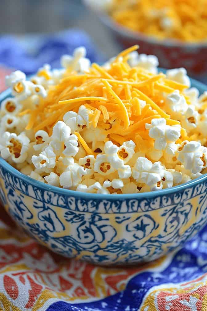 Air-Popped Popcorn with Cheddar Cheese - best evening snacks