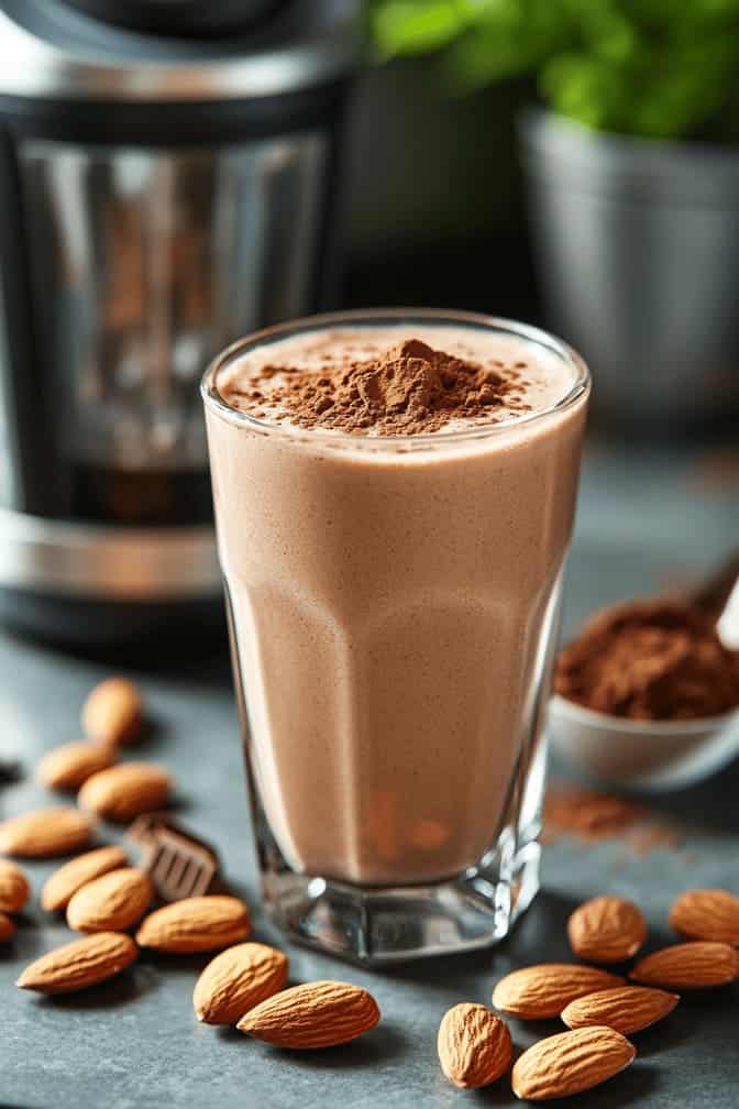 Chocolate Almond Shake - Healthy recipe for bedtime snacks for GDM mothers