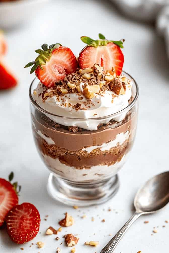 Low-Carb Chocolate Strawberry Parfait - Dessert Recipe for Gestational Diabetes