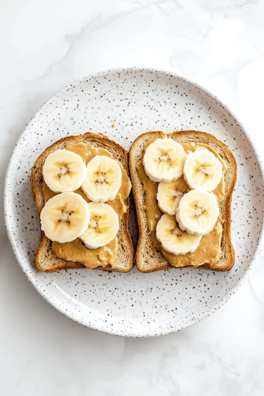 Peanut Butter and Banana on Whole-Grain Toasts