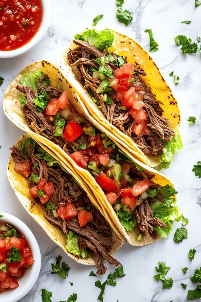 Slow Cooker Beef Tacos - low carb dinner recipe for gestational diabetes