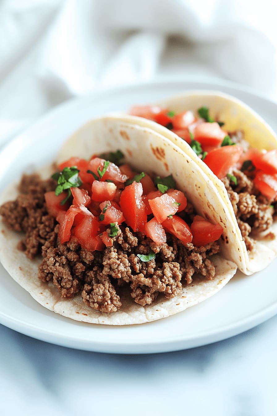 Beef Tacos with Whole Wheat Tortilla