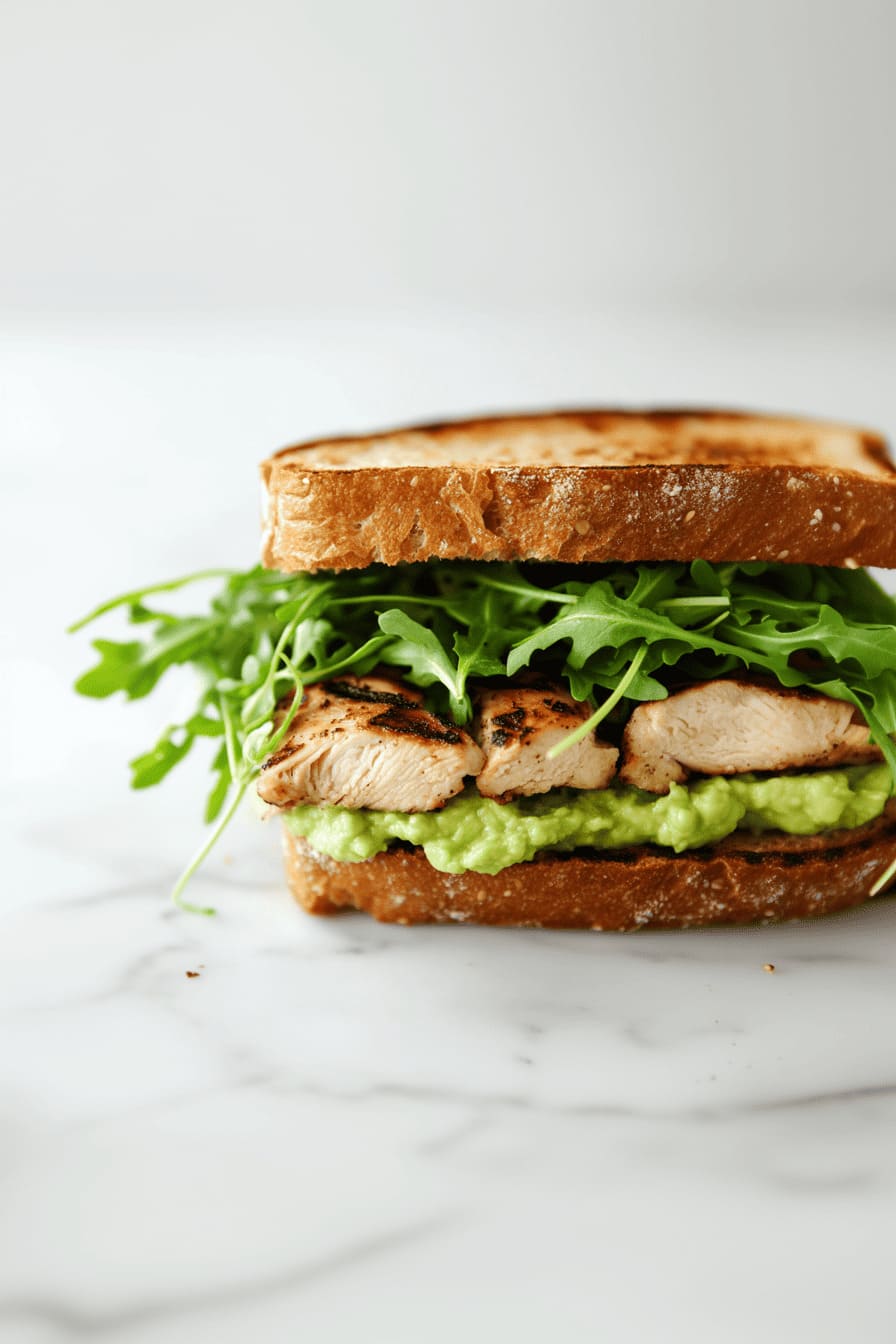 Chicken and Arugula with Avocado Spread - perfect as low carb gestational diabetes lunch ideas