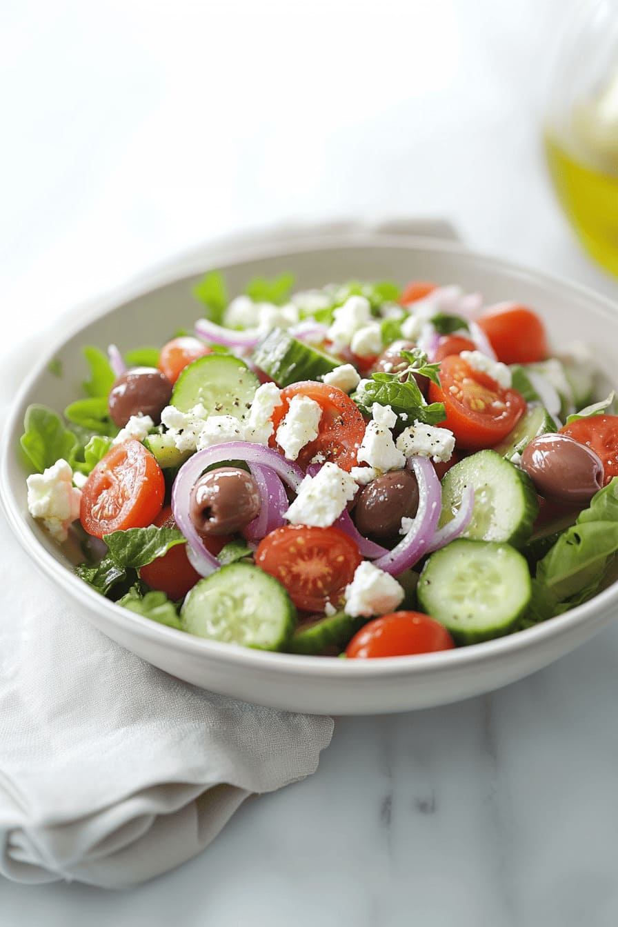 Greek Salad with Feta and Olive Oil