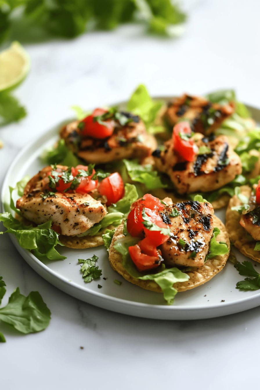 Lemon Herb Chicken Tostadas