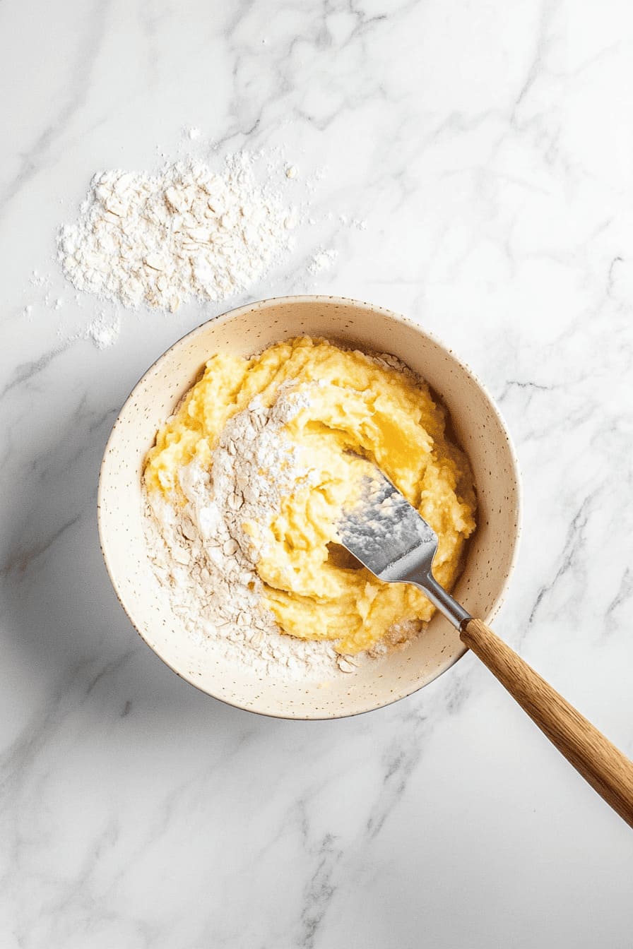 Mixing bowl for 3-Ingredient Banana Oatmeal Muffins