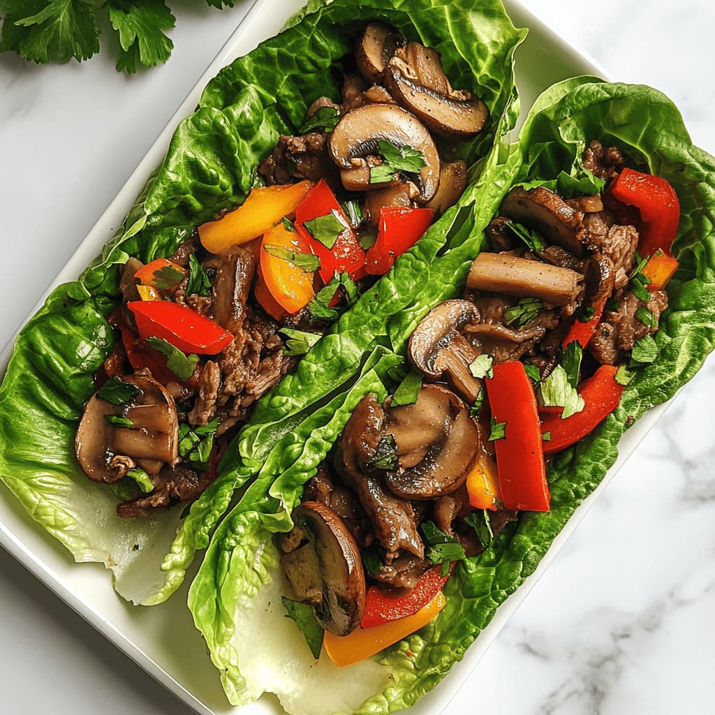 Philly Cheesesteak Lettuce Wraps - healthy GDM lunch ideas for GDM moms