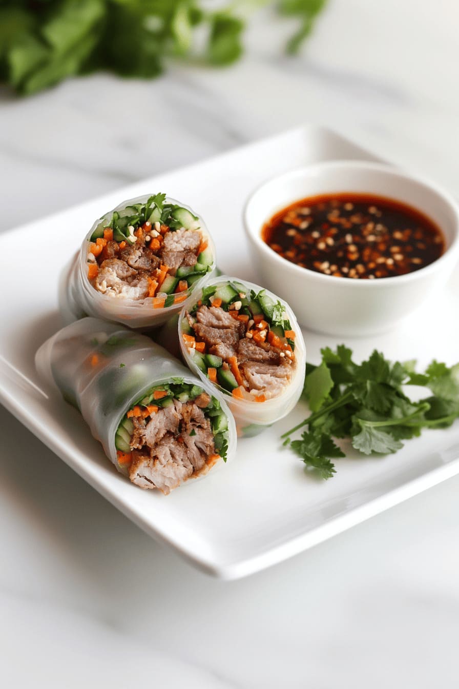 Pork and Veggie Rice Paper Rolls