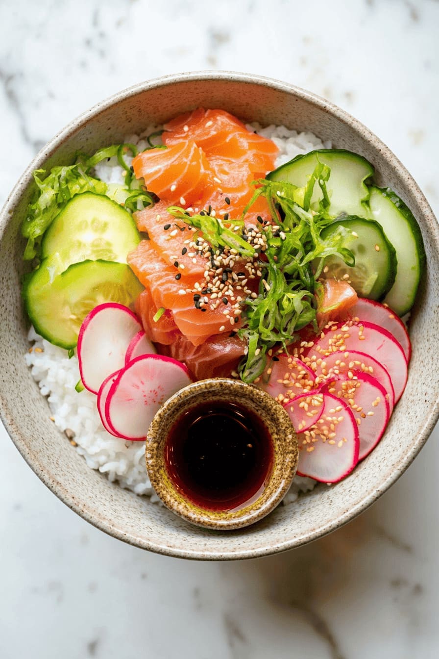 Shirataki Rice Sushi Bowl - a low carb sugar-free rice alternative for diabetics