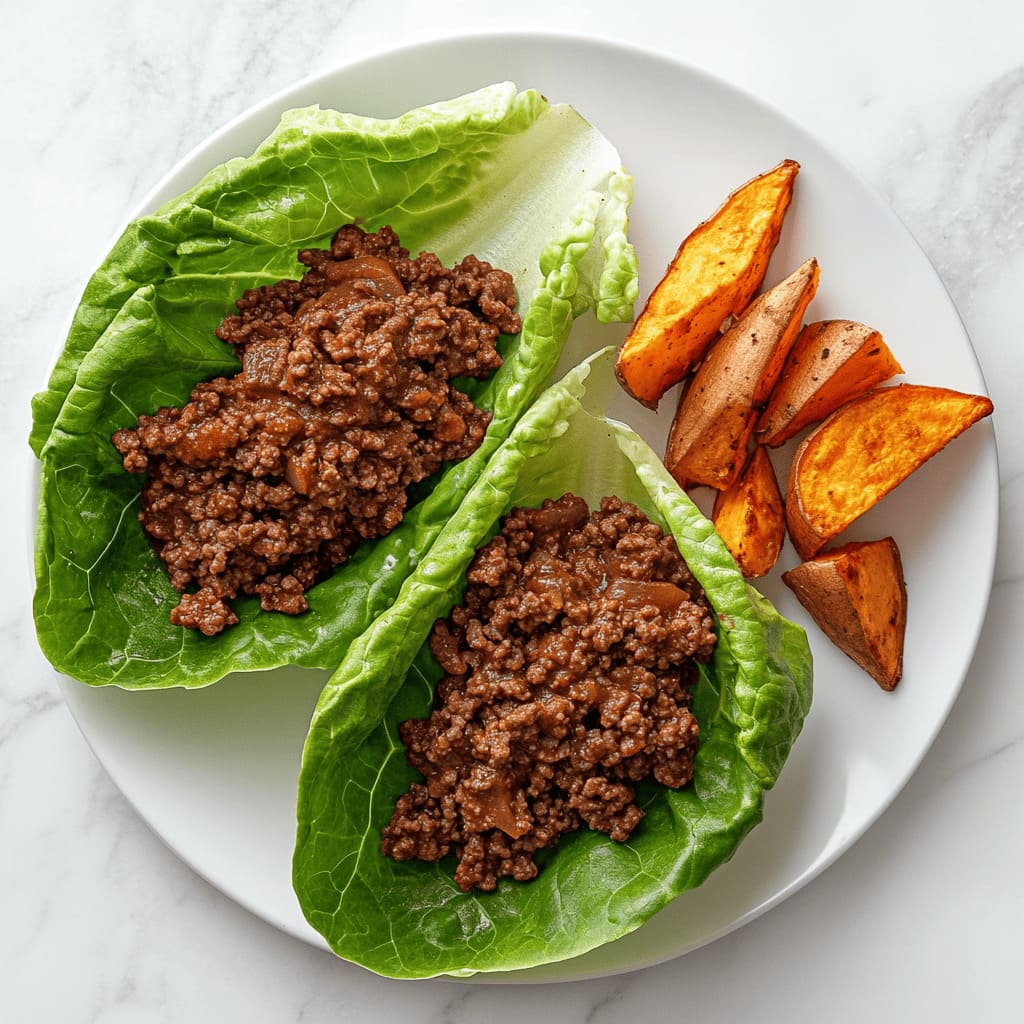 Sloppy Joe Lettuce Wrap - easy gestational diabetes lunch recipe for picky eaters 