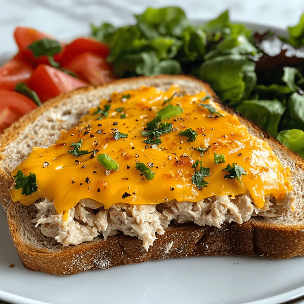 Tuna Melt on Whole Grain Bread - easy gestational diabetes lunch recipe for picky eaters