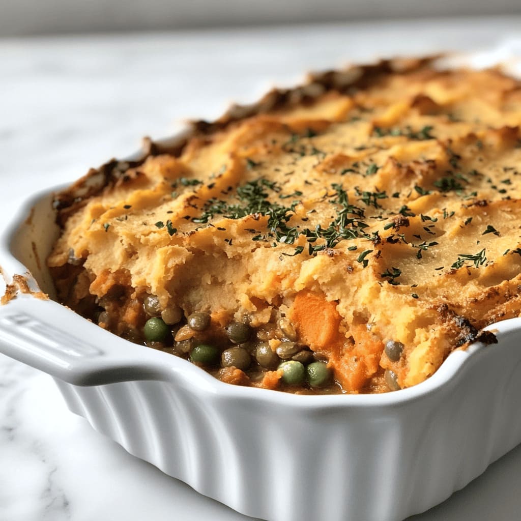 Vegan Shepherd's Pie with Lentils - low carb gdm lunch recipe