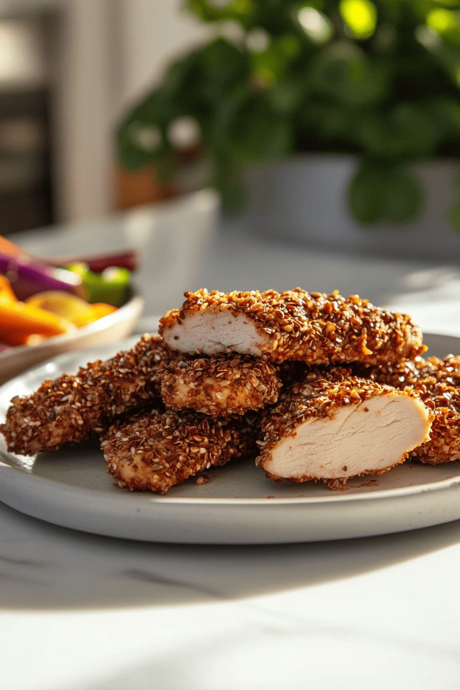 Flaxseed-crusted chicken tenders