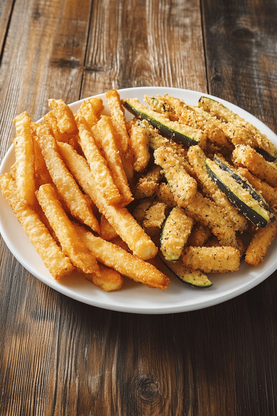 French fries vs zucchini fries - healthy snacks with gestational diabetes