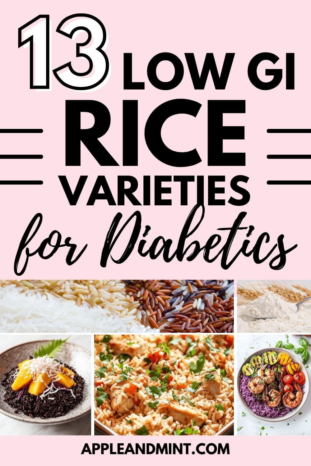 Pinterest pin: best varieties of rice with lowest glycemic index