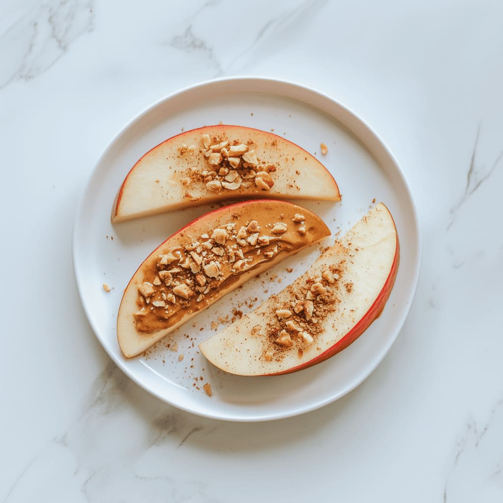 Apple slices with peanut butter