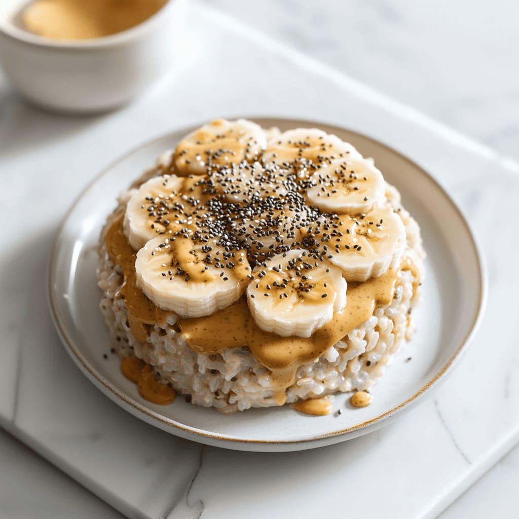 Banana and peanut butter rice cake