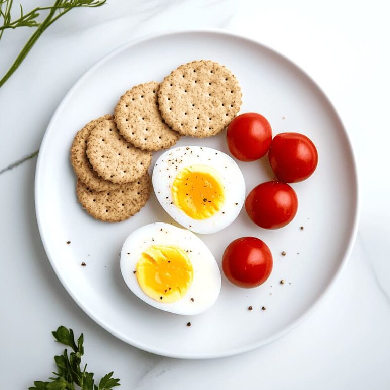 Hard-Boiled Eggs with Crackers - easy and healthy breakfast ideas for pregnant women