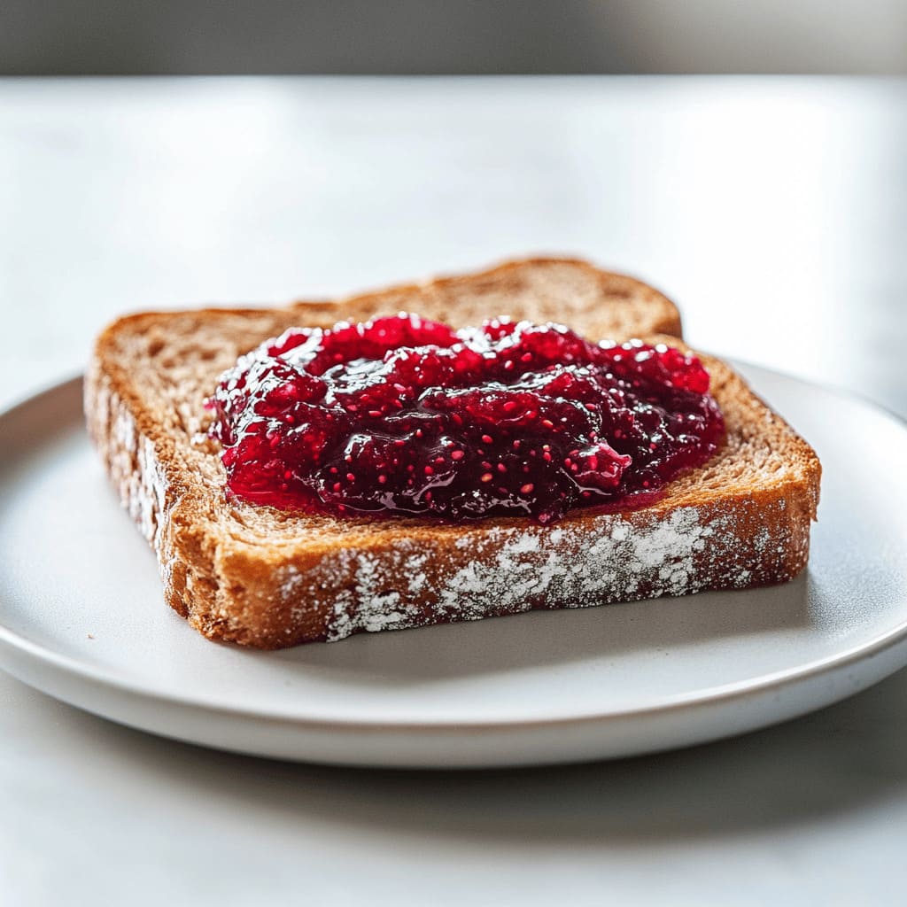 Homemade Berry Jam on Toast - simple and easy desserts for pregnancy