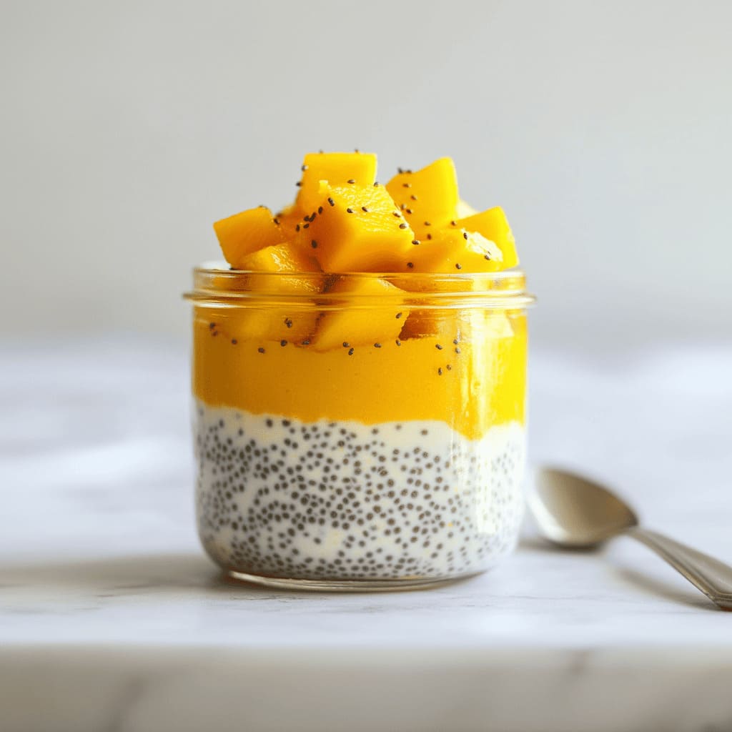 Mango coconut chia pudding