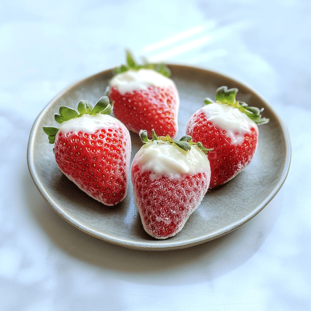 Yogurt dipped strawberries - simple and easy desserts for pregnancy