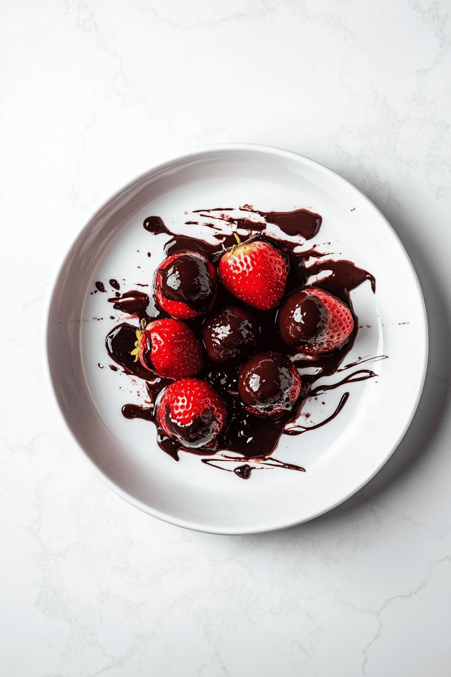 Strawberries with dark chocolate