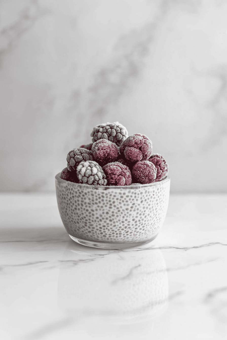 Chia Puddings in Jars with Frozen Berries - easy breakfast ideas for diabetics