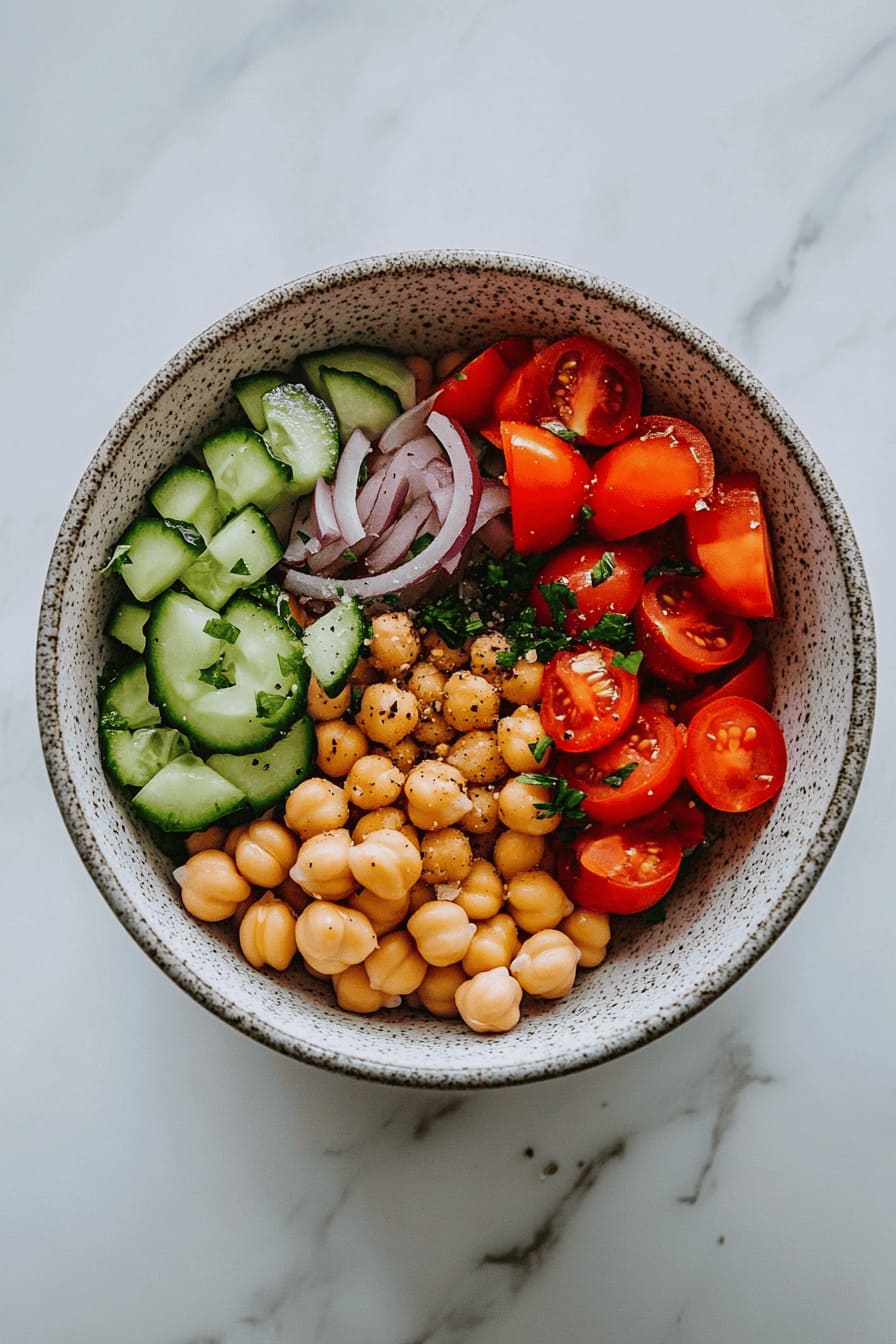 Chickpea Salad Breakfast Bowl - low carb breakfast ideas for diabetics