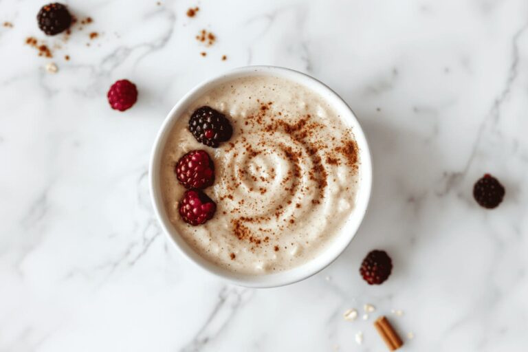 Protein Oatmeal with Almond Butter + Cinnamon
