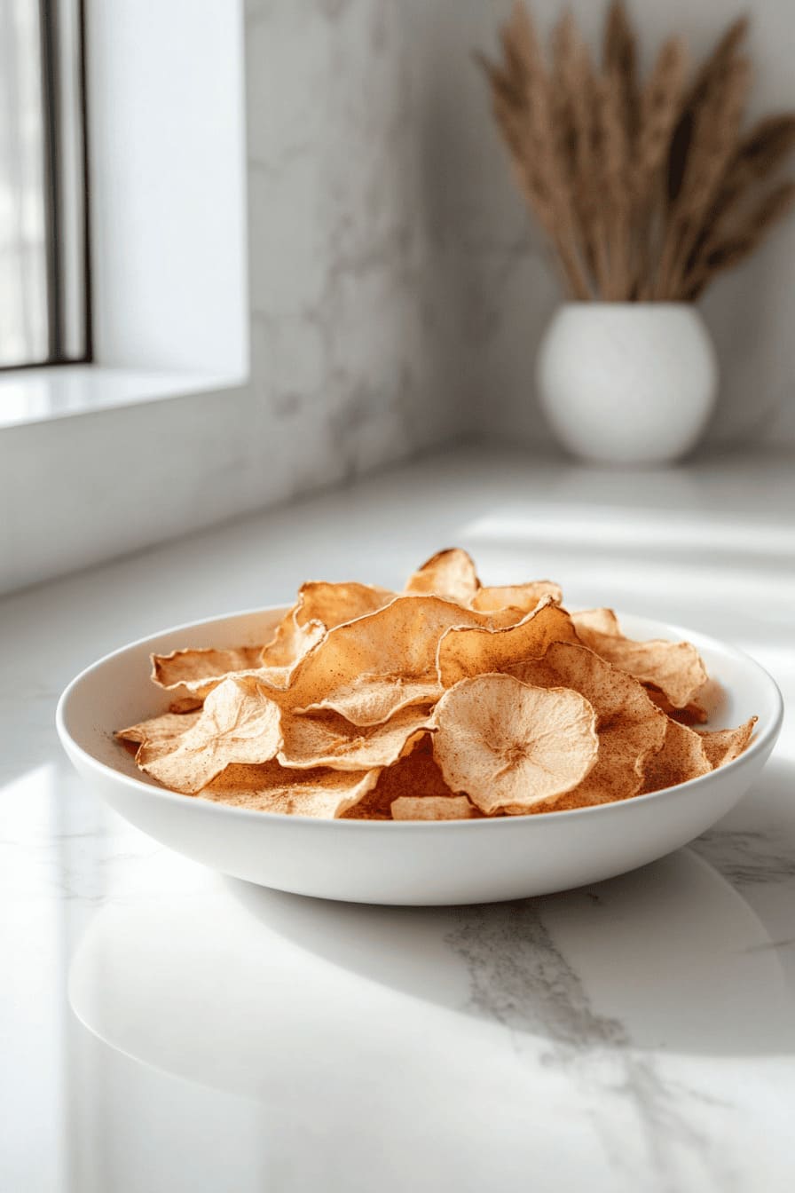 Apple crisps with cinnamon
