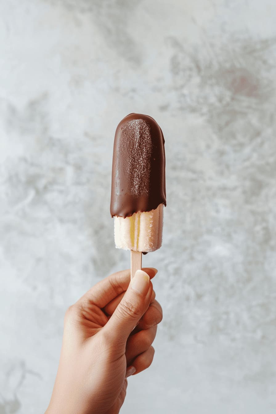 Frozen banana pops dipped in sugar-free chocolate - easy desserts for diabetics