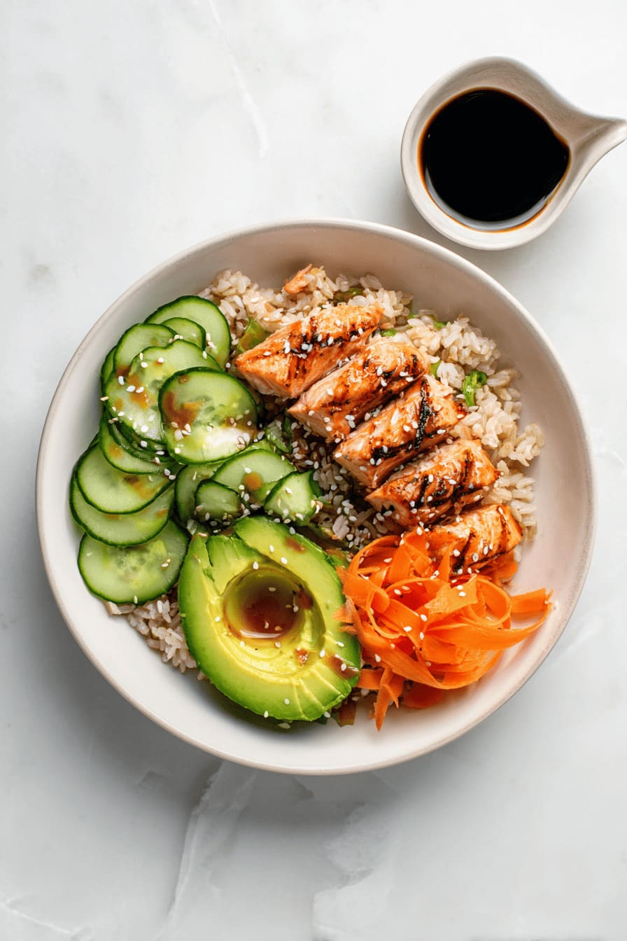 Salmon & Avocado Bowl - easy salads for diabetics