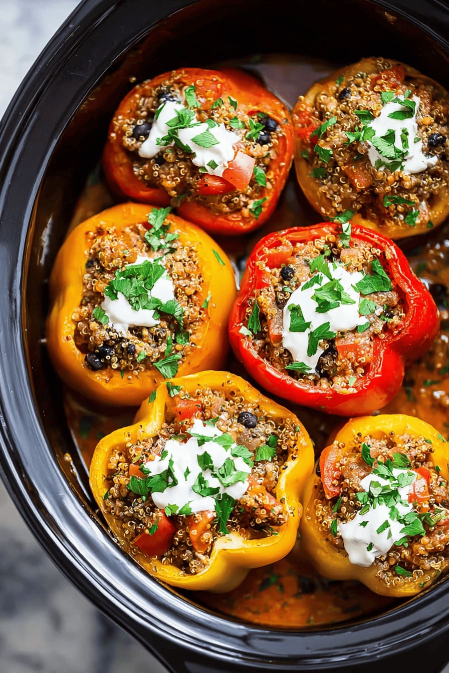 Stuffed Bell Peppers - healthy crockpot meals for diabetics