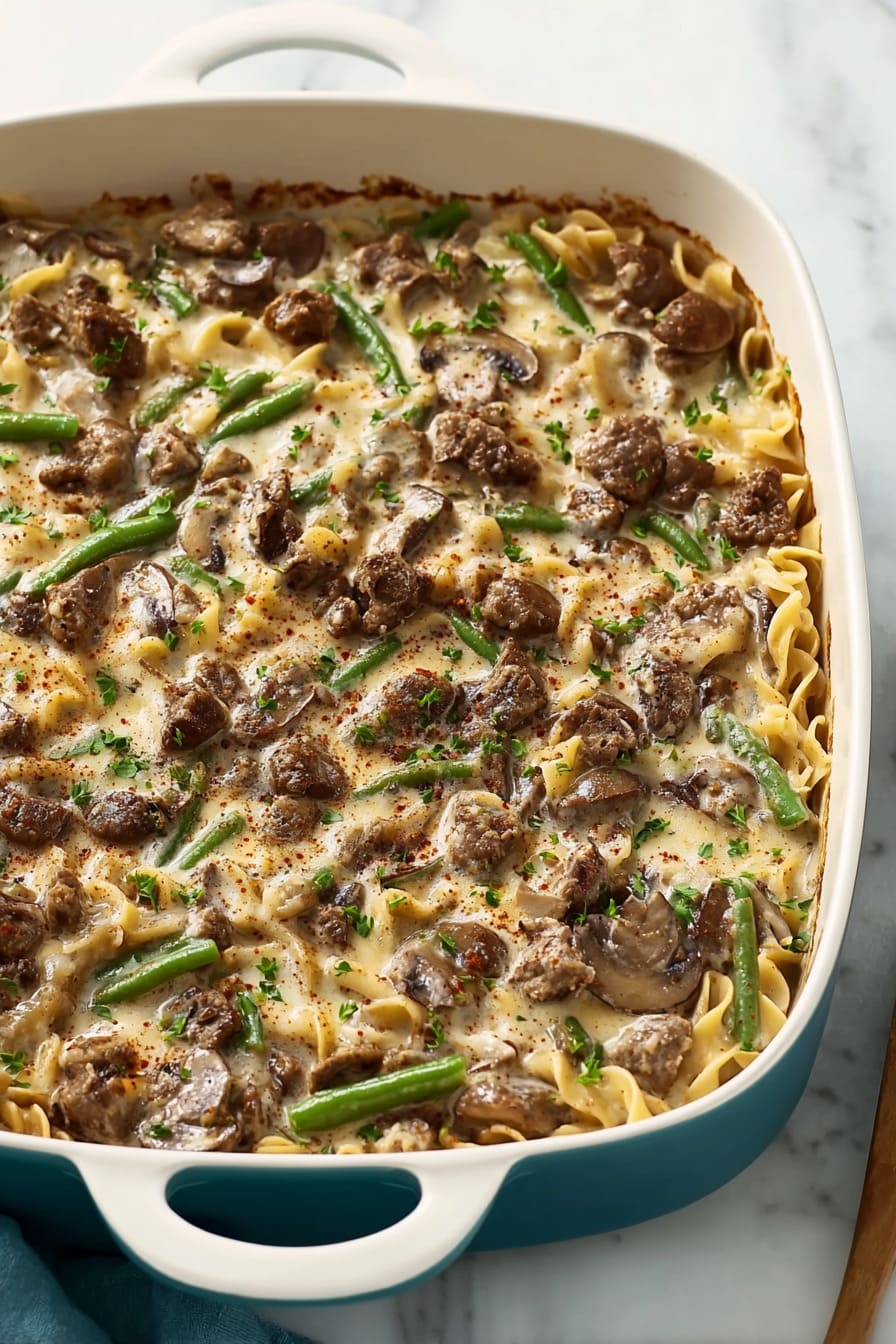 Beef Stroganoff Green Bean Casserole