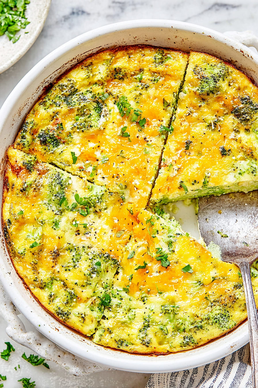 Broccoli Cheddar Egg Bake - easy casseroles for diabetics