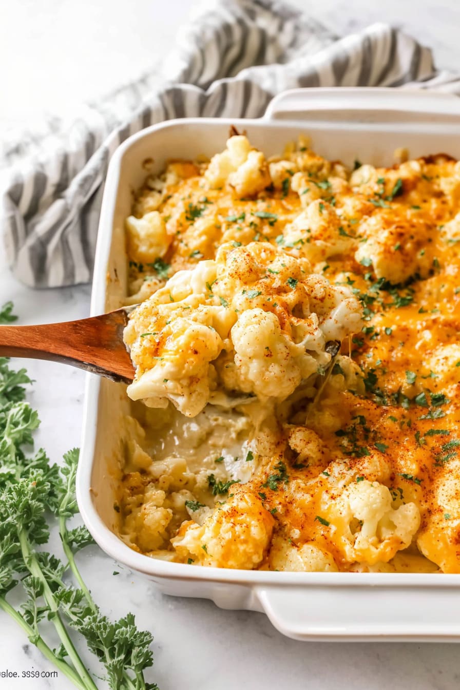 Cauliflower Mac and Cheese Casserole - healthy casseroles for diabetics