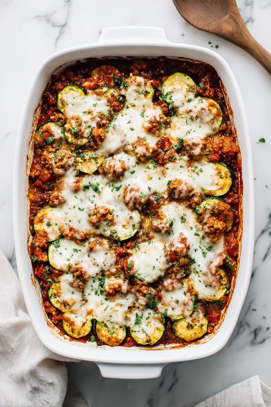 Chicken Hamburger Zucchini Bake