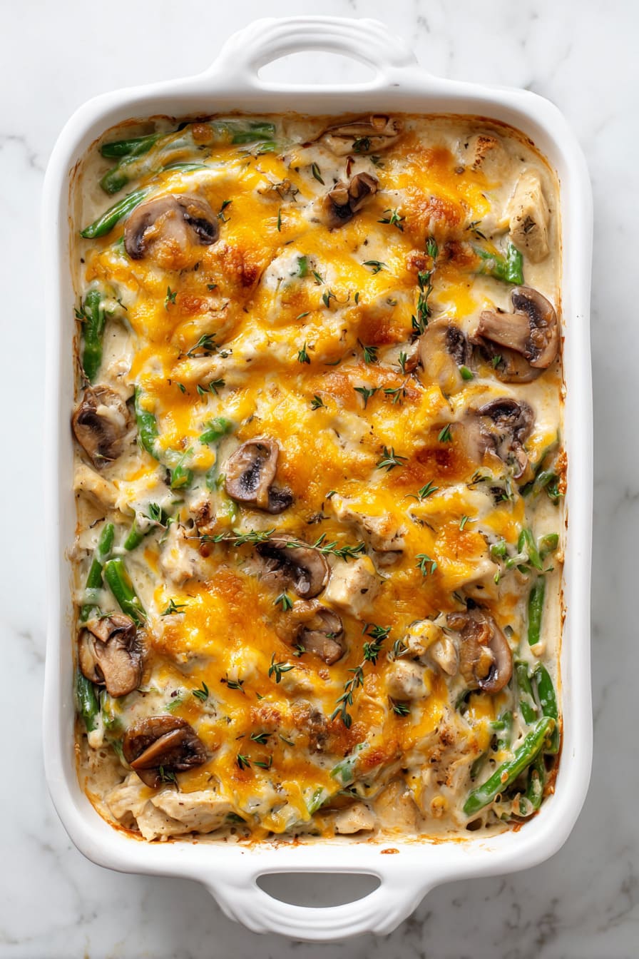 Chicken, Mushroom, and Green Bean Casserole