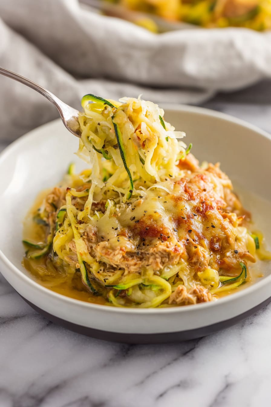 Classic Low-Carb Tuna Noodle Casserole (With Zucchini Noodles)