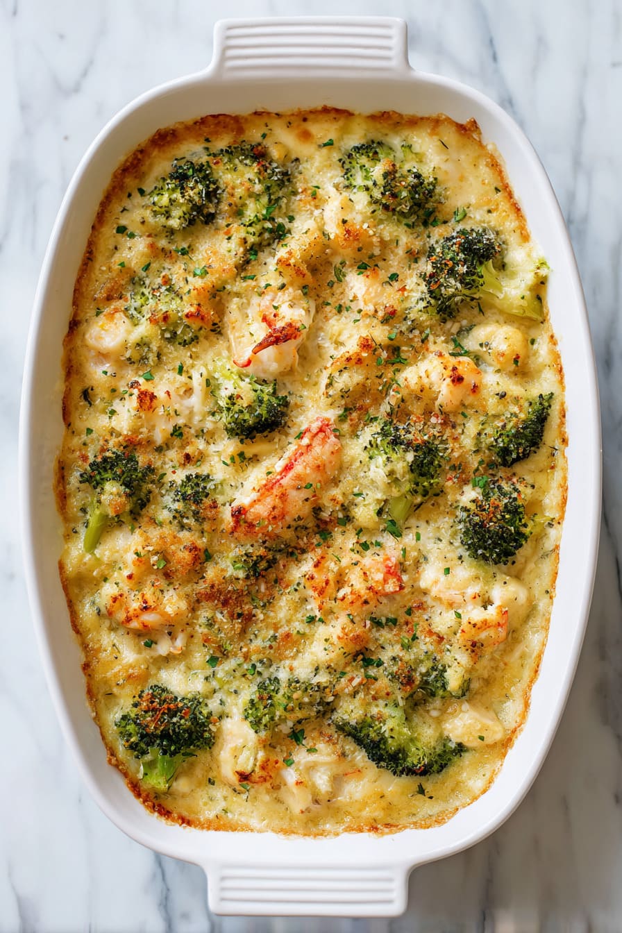 Crab and Broccoli Cheese Casserole - healthy casseroles for diabetics
