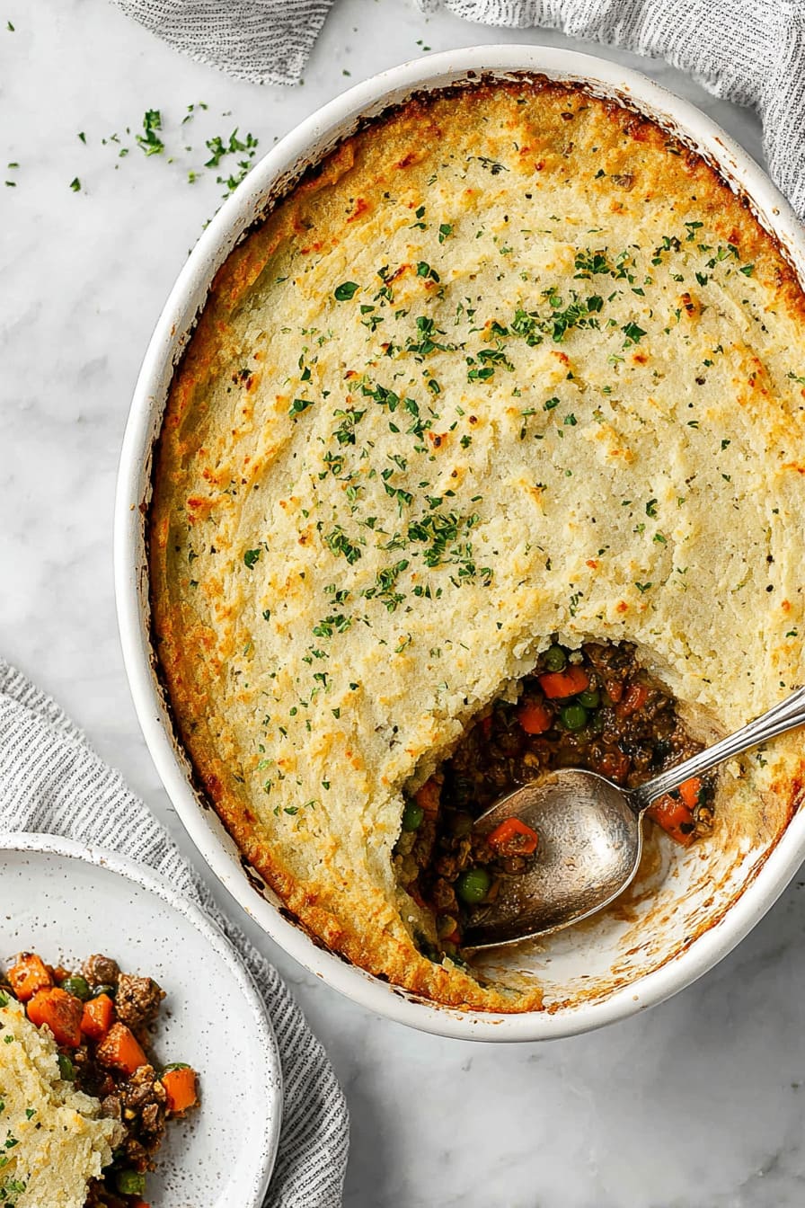 Low-Carb Shepherd’s Pie Casserole (With Mashed Cauliflower Topping)