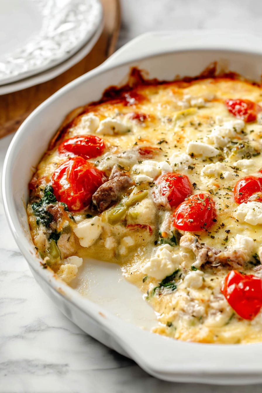 Mediterranean Tuna and Spinach Bake