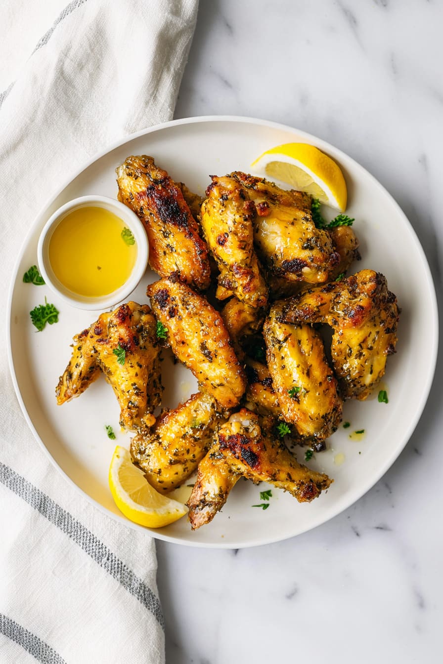 Air Fryer Lemon Garlic Wings - low carb chicken recipes for diabetics