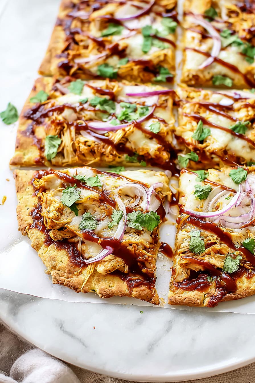 BBQ Chicken Flatbread Pizza - low carb chicken recipes for diabetics