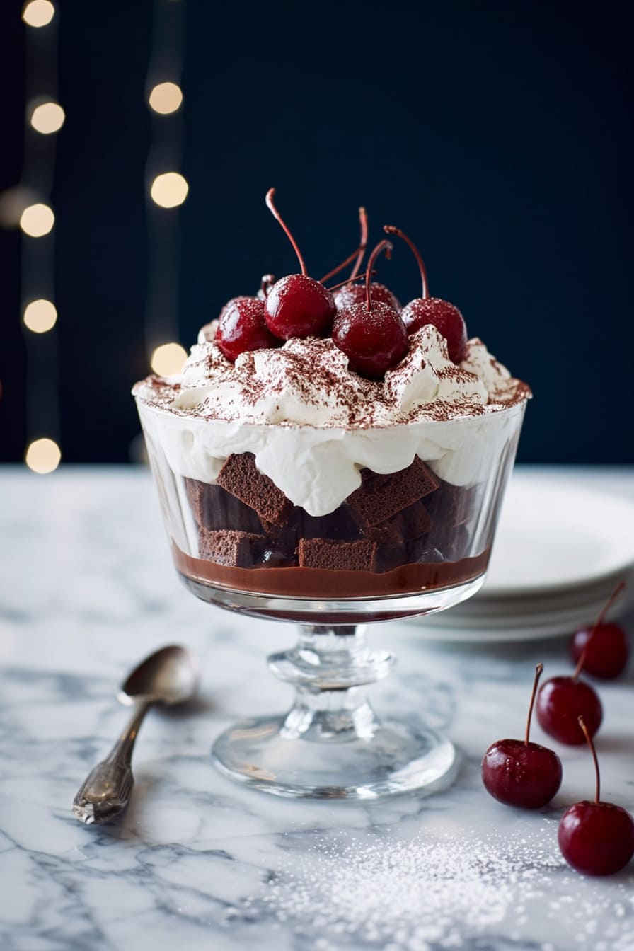 Black Forest Trifle - sugar-free Christmas desserts for diabetics