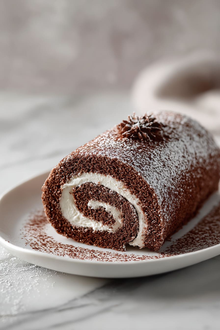 Chocolate Yule Log - easy Christmas desserts for diabetics