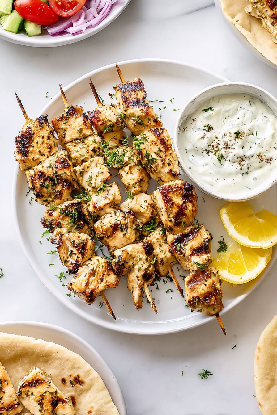 Greek Grilled Chicken Skewers