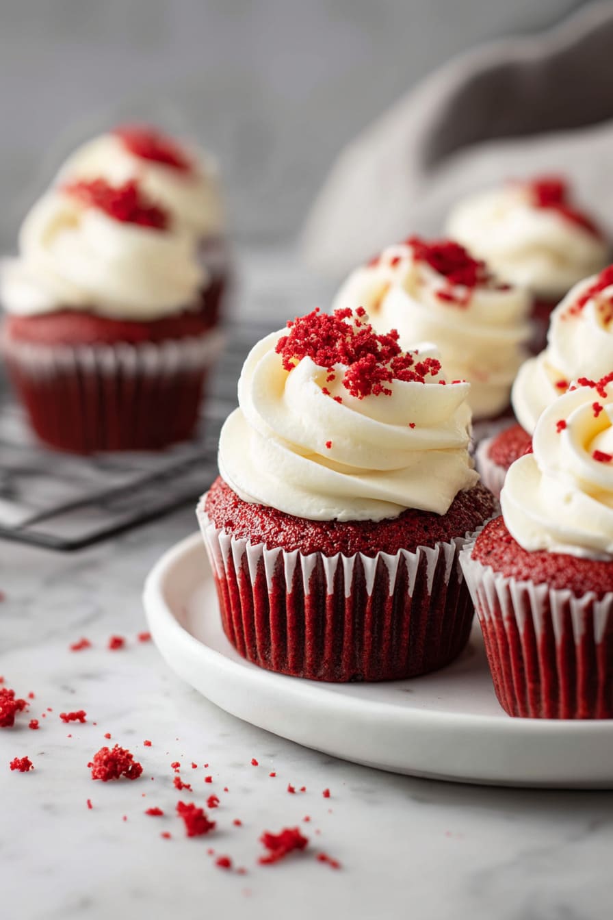 Red Velvet Cupcakes - easy Christmas desserts for diabetics