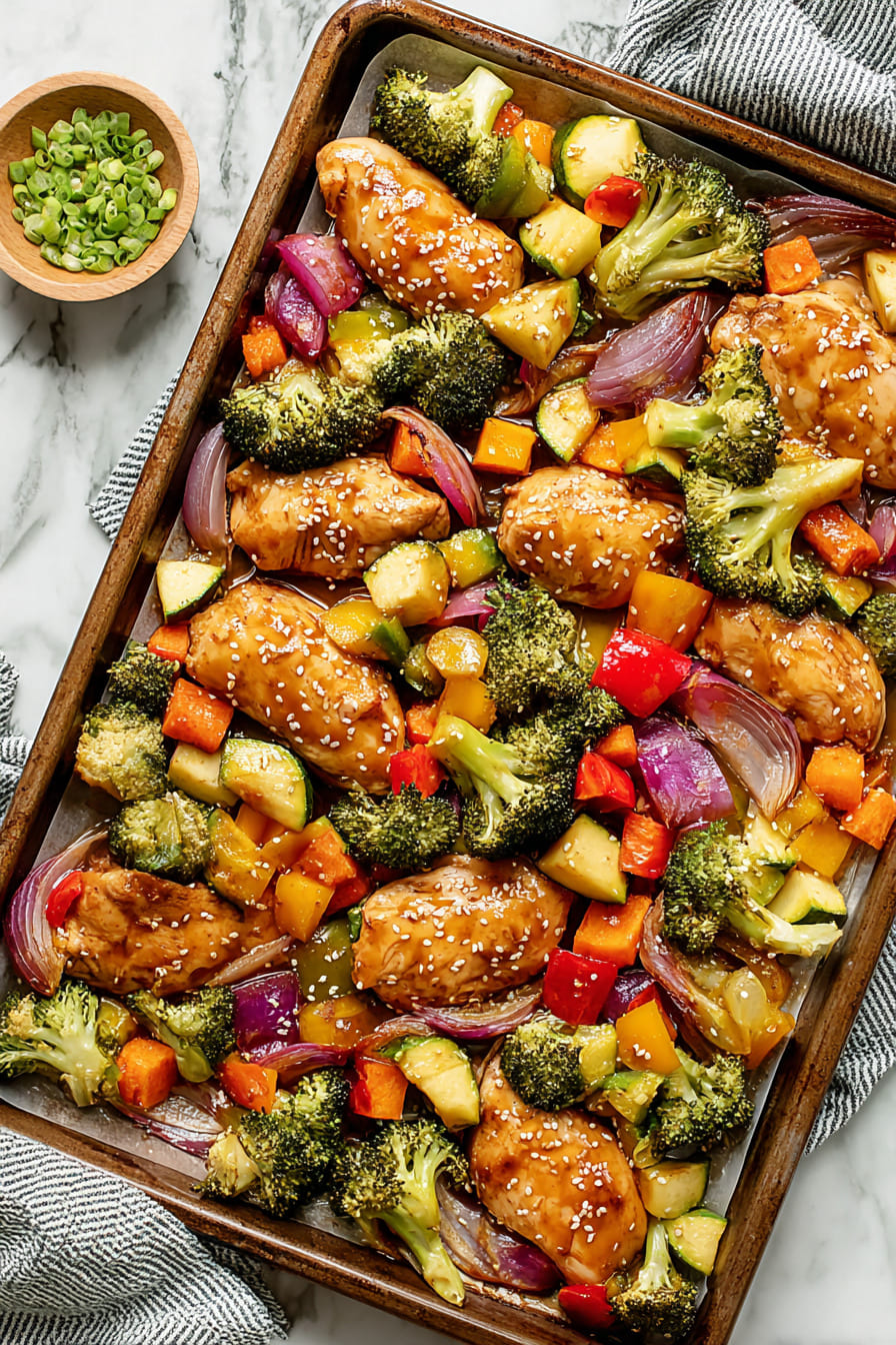 Sheet Pan Roasted Chicken and Veggies - easy chicken recipes for diabetics